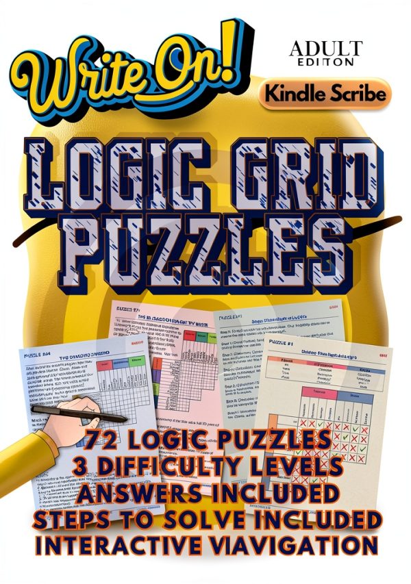 Write On! Kindle Scribe Activity Book Math Logic Puzzles Print Replica-0