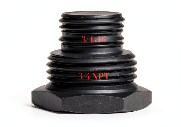Steel Thread Adapter Convert M13.5x1(L) to 3/4 NPT, 13/16-16, 3/4-16-2