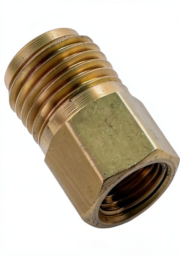 Inline Tube Brass Adapter Replacement Male 9/16"-18 to Female 7/16"-24-0