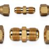 Copper Pipe Joint Connectors 2PCS 1/4" & 1/2" Flare Nuts-1