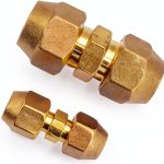 Copper Pipe Joint Connectors 2PCS 1/4" & 1/2" Flare Nuts-0
