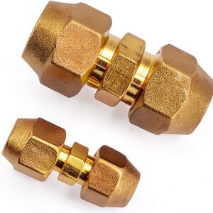 Copper Pipe Joint Connectors 2PCS 1/4" & 1/2" Flare Nuts-0
