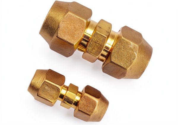 Copper Pipe Joint Connectors 2PCS 1/4" & 1/2" Flare Nuts-0