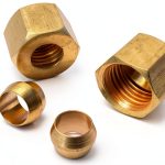 1/4" Compression Nut Sleeve 2 Pack Dial Brass Alloy Steel Hex-0