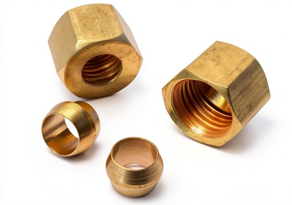 1/4" Compression Nut Sleeve 2 Pack Dial Brass Alloy Steel Hex-0
